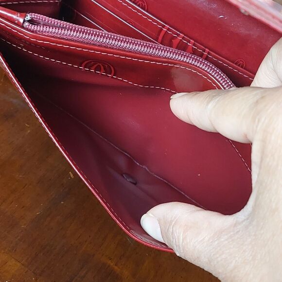 Cartier Happy Birthday Red Bordeaux Patent Leather Wallet - Picture 13 of 16